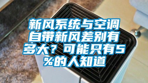 新風系統與空調自帶新風差別有多大？可能只有5%的人知道